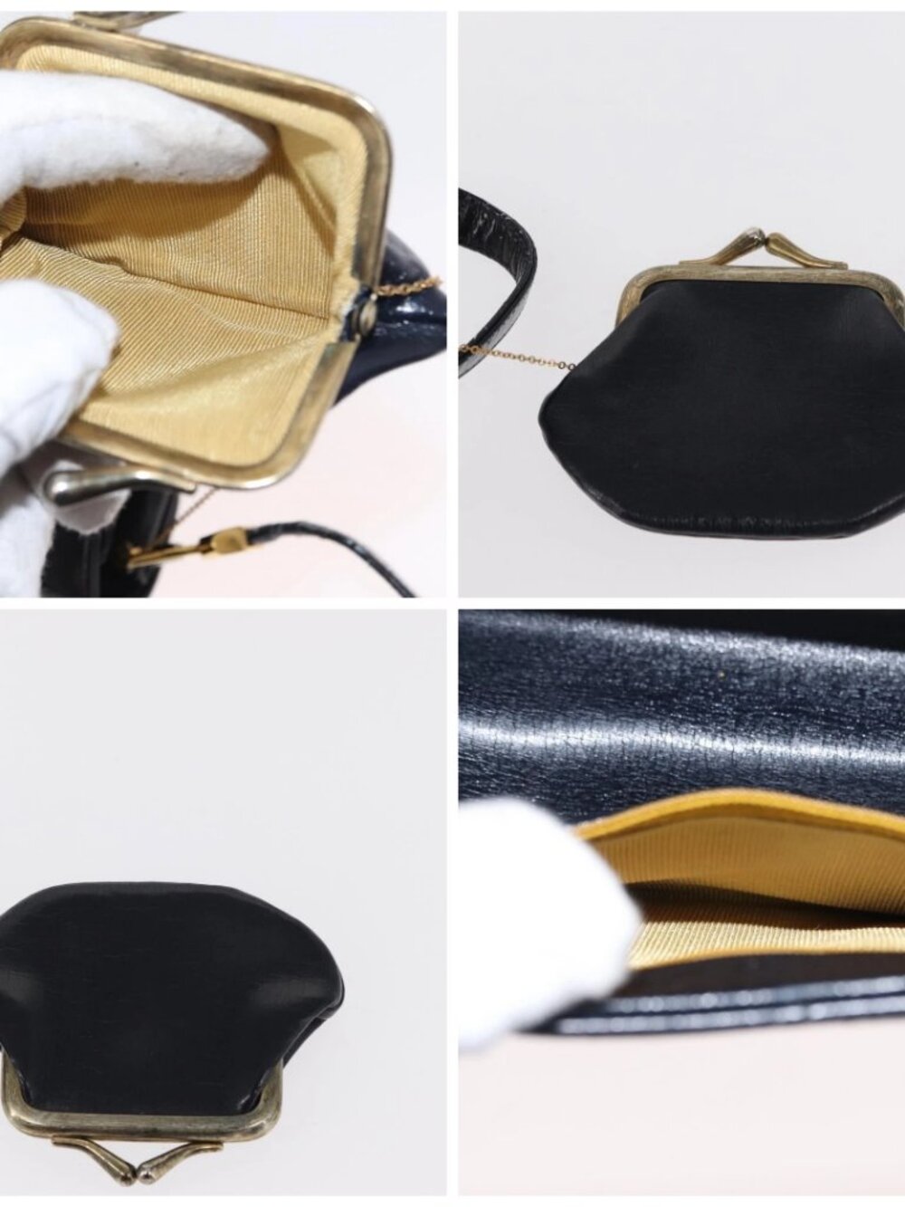 Christian Dior Shoulder Bag Leather Navy Gold Auth - Picture 16 of 16